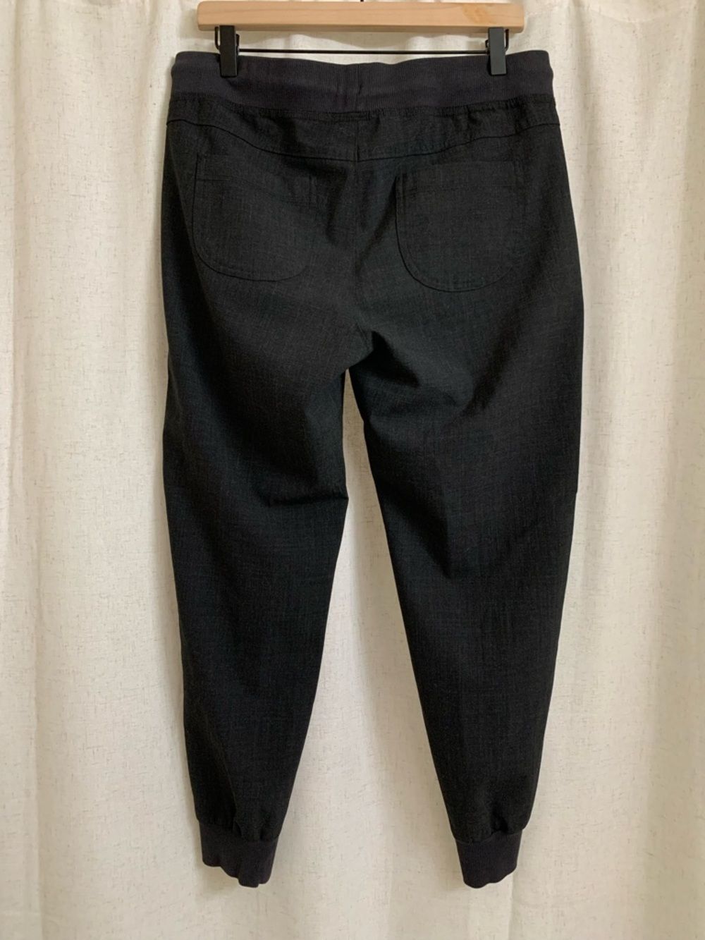 Athleta Wool Blend Black Heather Rib City Jogger Slouchy Fit Tapered Leg 10 - Picture 3 of 11